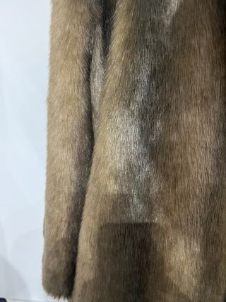 Abrigo Lujo Piel Sintética Marrón