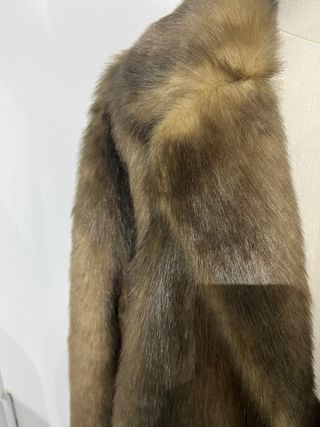 Abrigo Lujo Piel Sintética Marrón