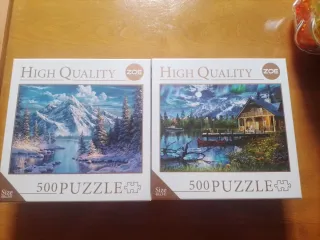 2 Puzzles 500 Piezas ZOE Montaña y Cabaña