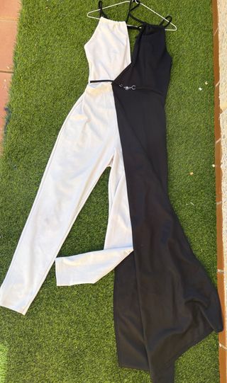 Mono Jumpsuit Asimétrico Bicolor