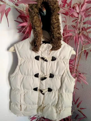 Chaleco Vintel Talla 44 Beige con Capucha