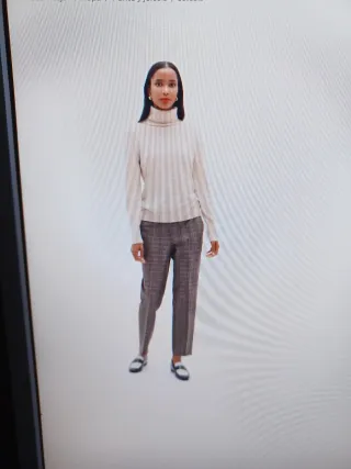 Jersey cuello alto mujer beige