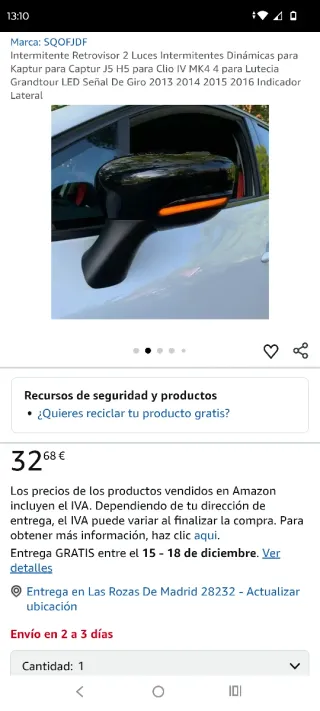 Intermitentes Dinámicos LED Espejo Lateral