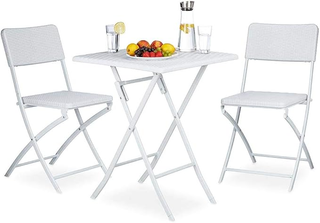 Set Tavolo Tavolino Pieghevole 62 x 62 cm + 2 Sedi