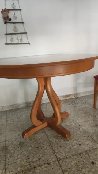Mesa comedor extensible redonda madera