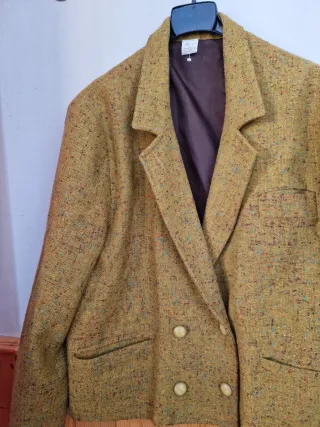 Chaqueta de tweed mujer amarilla