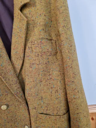 Chaqueta de tweed mujer amarilla