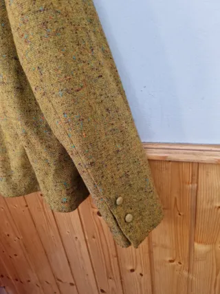 Chaqueta de tweed mujer amarilla
