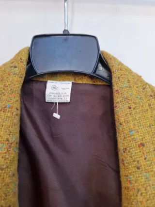 Chaqueta de tweed mujer amarilla