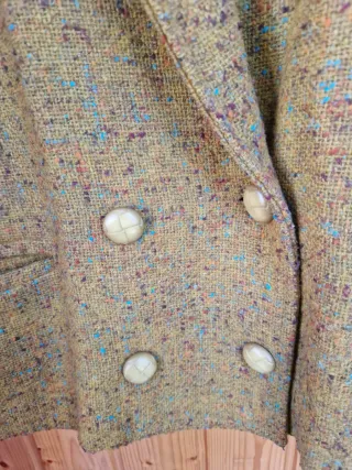Chaqueta de tweed mujer amarilla