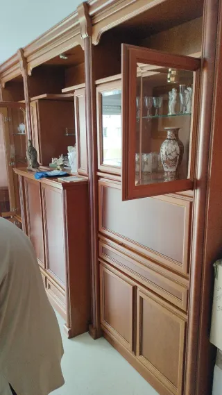 Comedor completo madera y cristal