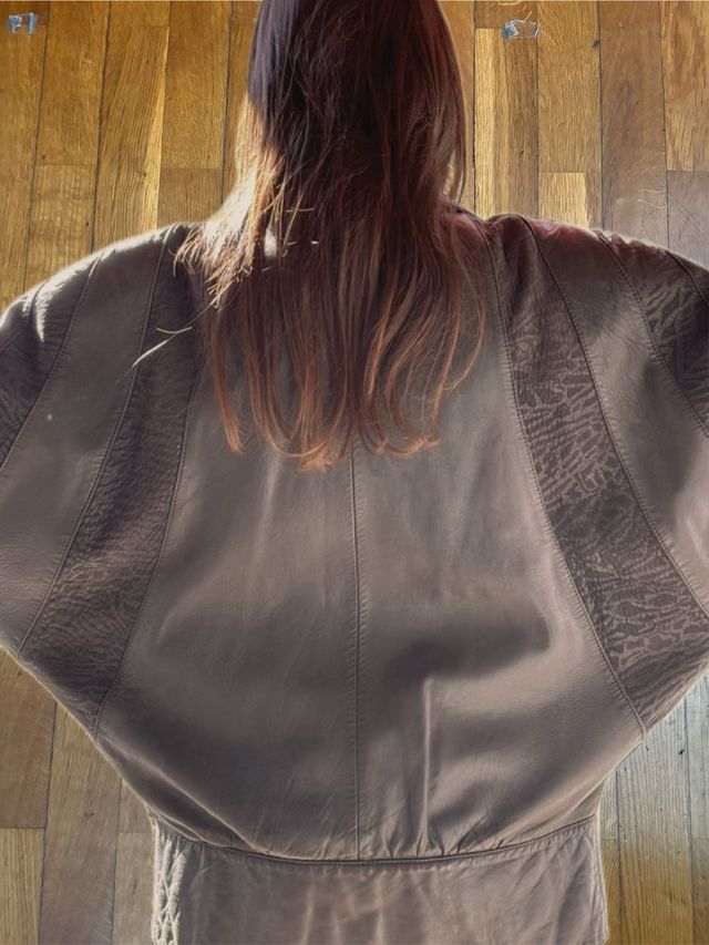 Cazadora bomber piel negra