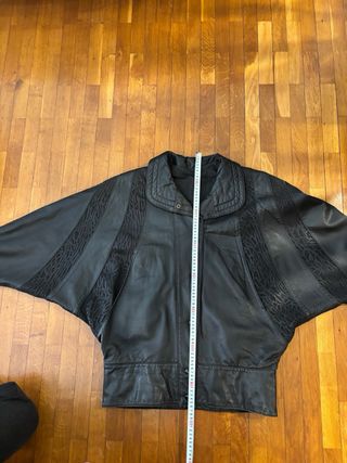 Cazadora bomber piel negra