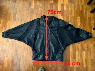 Cazadora bomber piel negra