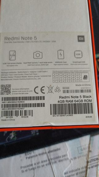 Xiaomi Redmi Note 5 64GB Negro