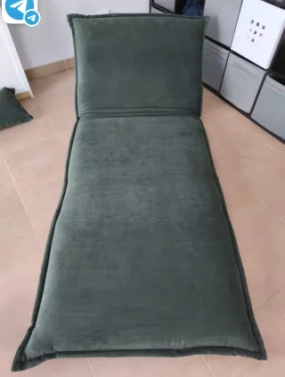 Sillón cama 1 plaza pana verde