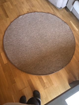 Alfombra redonda salón yute beige/marrón