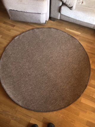 Alfombra redonda salón yute beige/marrón