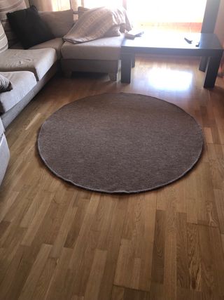 Alfombra redonda salón yute beige/marrón