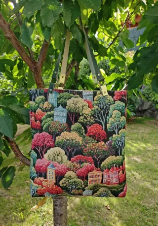 Hecho a mano.Artesano.Bolso reversible asas piel