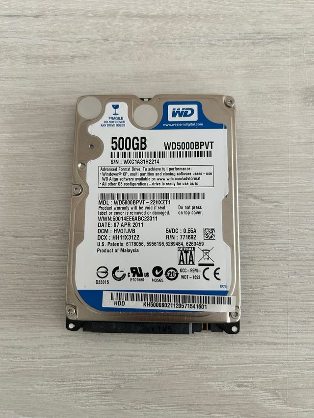 DISCO DURO WESTERN DIGITAL 500GB