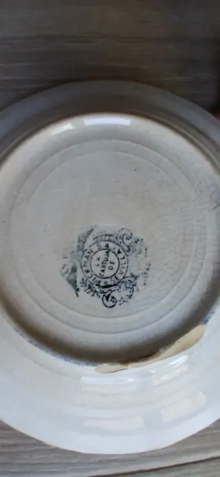 2 Platos La Cartuja Azul y Blanco