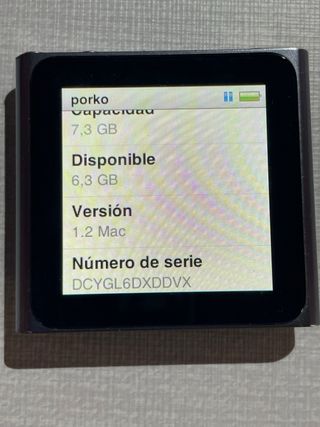 iPod Nano 6ta Gen Negro/Plata