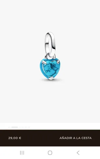 Colgante Corazón Pandora Turquesa