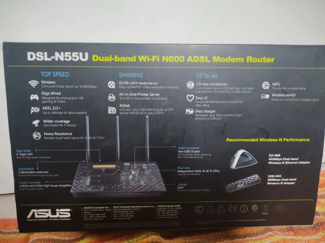 Router ADSL ASUS DSL-N55U Dual-band Wi-Fi N600