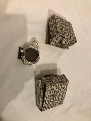 Lotto 7 Mini Cornici Portafoto Vintage Metallo