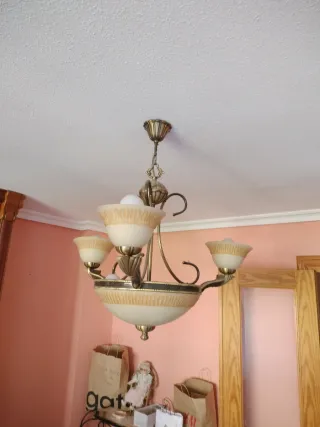 Lámparas comedor metal y cristal