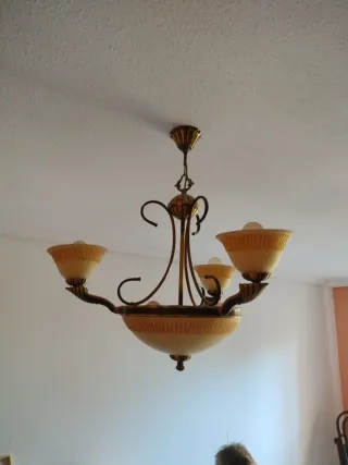 Lámparas comedor metal y cristal