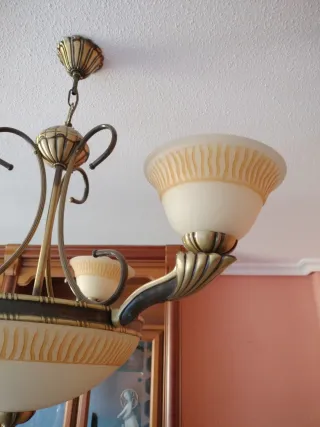 Lámparas comedor metal y cristal