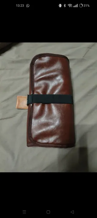 Beauty case uomo marrone