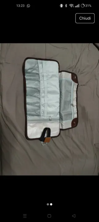 Beauty case uomo marrone