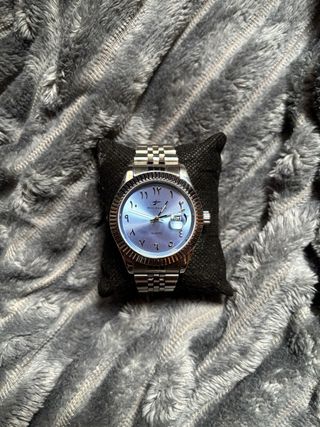 Reloj RIZECGO Azul Perla Plata Cifras Árabes