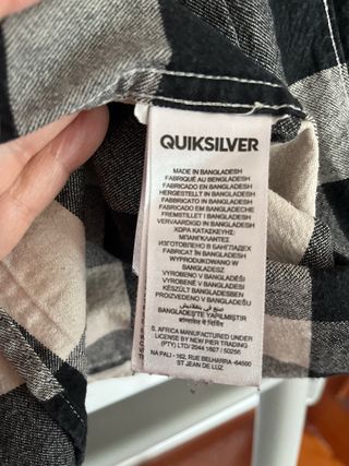 Camisa Quiksilver cuadros hombre Talla XS