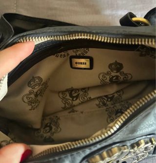 Borsa Guess vintage in pelle nera