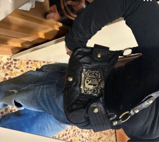 Borsa Guess vintage in pelle nera