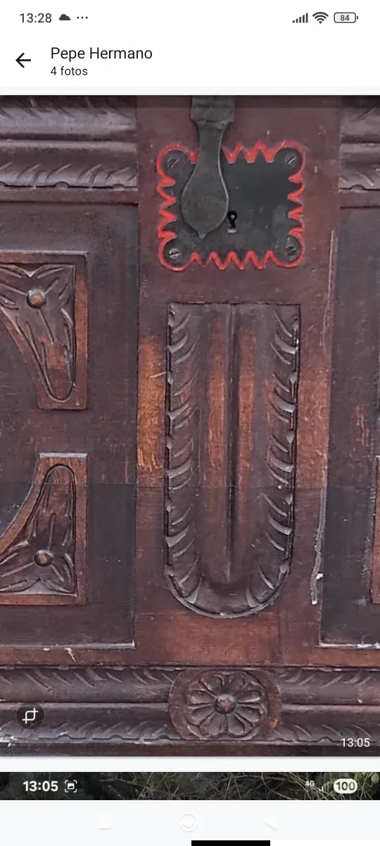 Arcón Renacentista Madera Siglo XIX