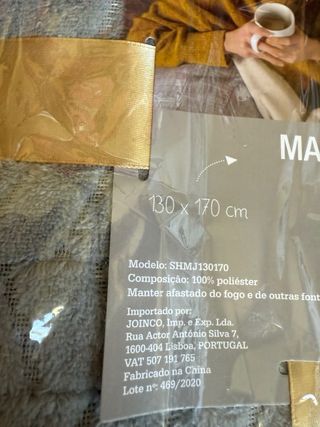 Manta Jacquard Smukee Home Gris 130x170cm