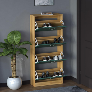 Scarpiera Portascarpe in Legno MDF con 4 Ante Port