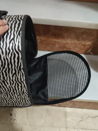 Transportín para perro cebra