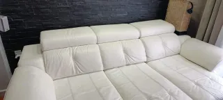 Sofá modular de piel blanco