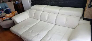 Sofá modular de piel blanco