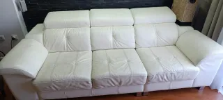 Sofá modular de piel blanco