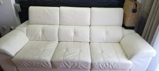 Sofá modular de piel blanco