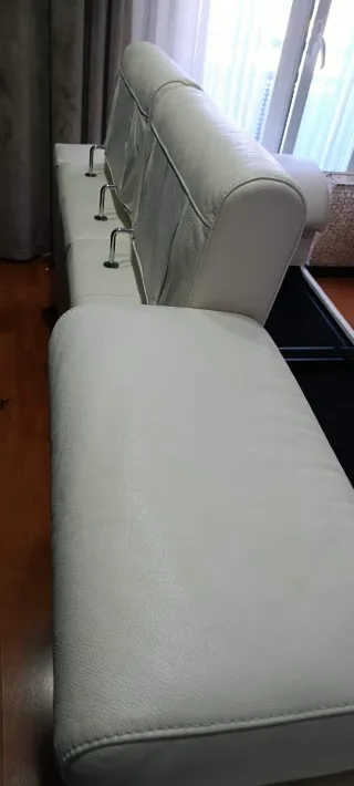 Sofá modular de piel blanco