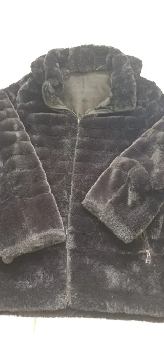 Pelliccia sintetica donna nera XXL