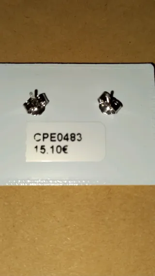 Pendientes Plata Ley Niña Trébol Circonitas